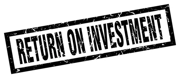 Square Grunge Black Return on Investment Stempel — Stockvektor