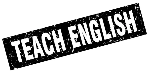 Square grunge black teach english stamp — Stock Vector