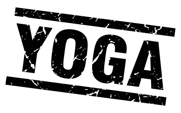 Timbre carré grunge noir yoga — Image vectorielle