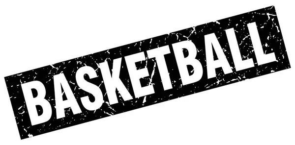 Černá čtvercová grunge basketbal razítko — Stockový vektor