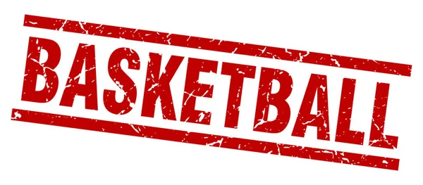 Fyrkantig grunge röda basket stämpel — Stock vektor