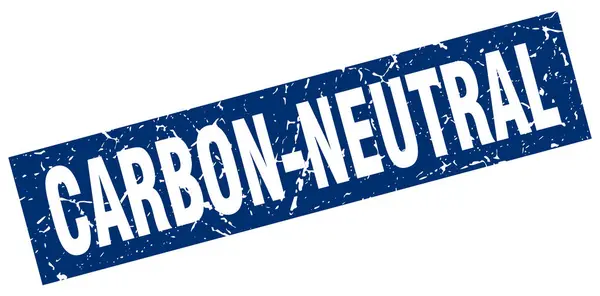 Grunge cuadrado azul sello neutro en carbono — Archivo Imágenes Vectoriales
