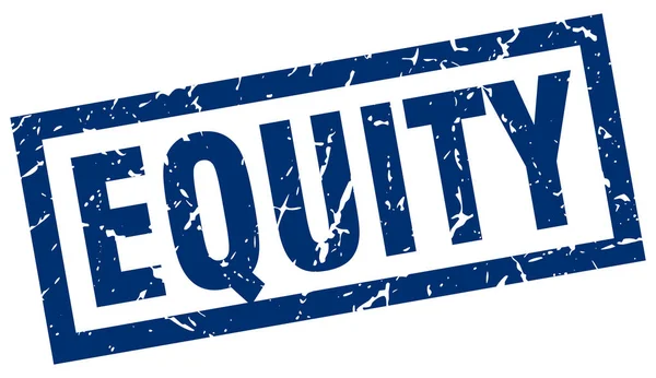 Square Grunge Blue Equity Stempel — Stockvektor