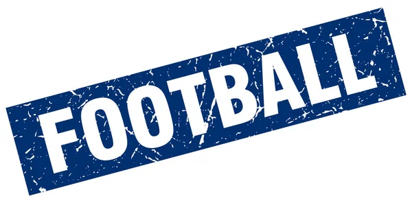 Grunge carré timbre de football bleu — Image vectorielle