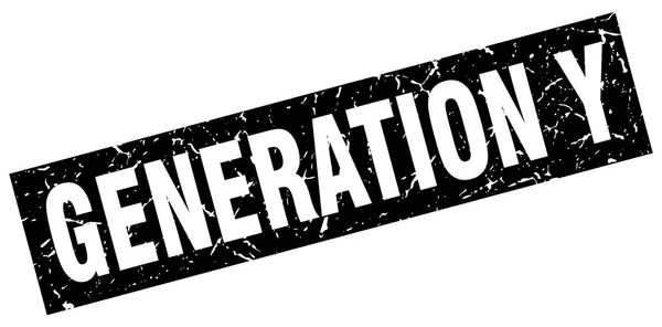 Fekete négyzet grunge generation y bélyegző — Stock Vector