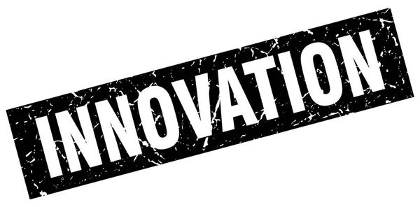 Grunge kwadrat czarny znaczek innowacji — Wektor stockowy