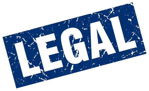 Quadrato grunge blu francobollo legale — Vettoriale Stock