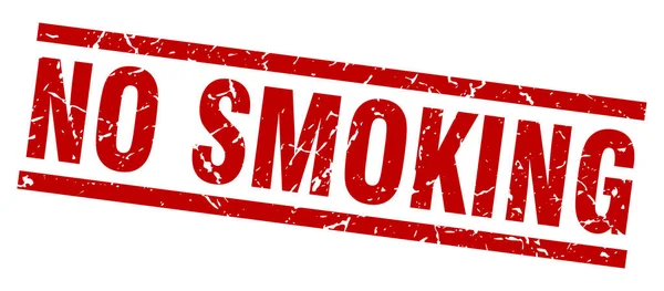 正方形の赤いグランジない喫煙スタンプ — ストックベクタ