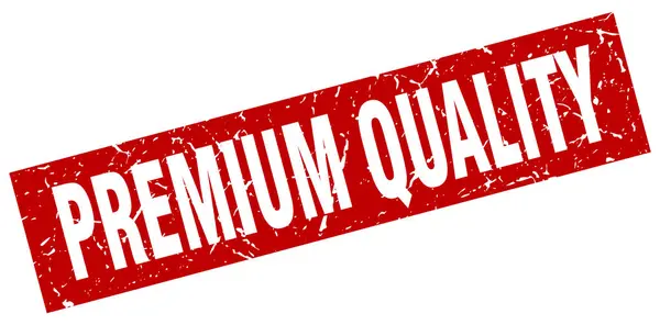 Square Grunge roter Premium-Qualitätsstempel — Stockvektor