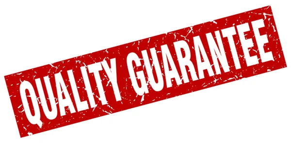 Piros négyzet grunge minőségi garancia bélyegző — Stock Vector