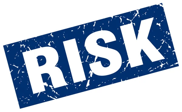 Quadratischer Grunge Blue Risk Stempel — Stockvektor