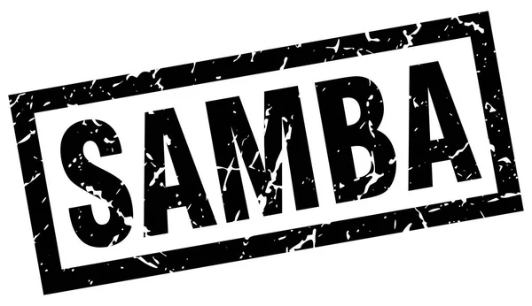 Cuadrado grunge negro samba sello — Archivo Imágenes Vectoriales