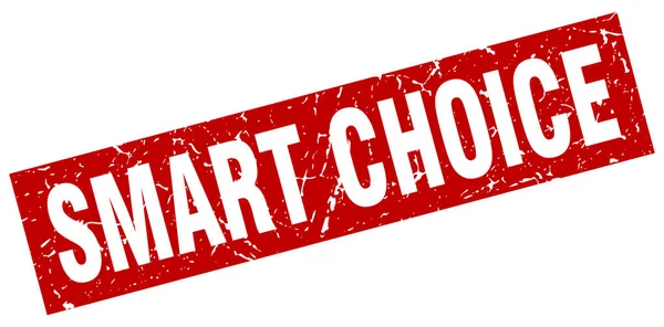 Quadrato grunge rosso smart choice timbro — Vettoriale Stock