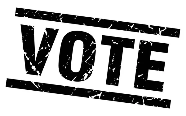 Grunge quadrado selo de voto preto — Vetor de Stock
