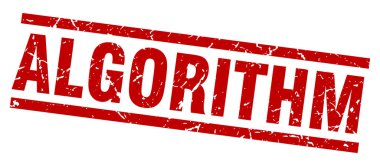 kare grunge kırmızı algoritması damgası