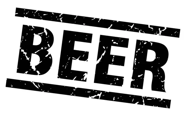 Square grunge black beer stamp — Stock Vector