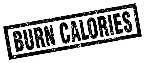 Square grunge black burn calories stamp — Stock Vector