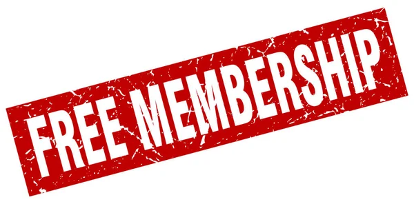 Square Grunge rot gratis Mitgliedschaftsstempel — Stockvektor