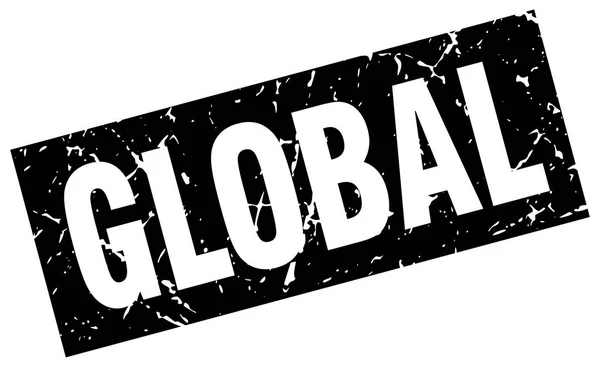 Grunge kwadrat czarny znaczek globalne — Wektor stockowy
