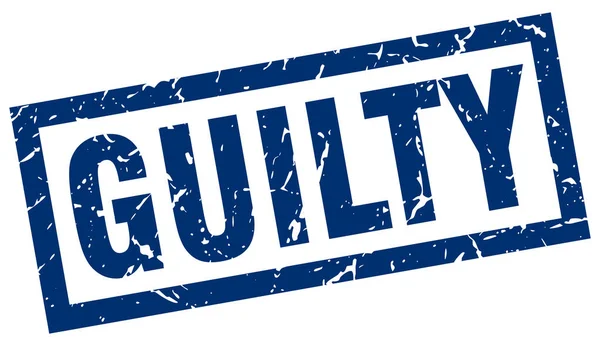 Square grunge blue guilty stamp — Stock Vector
