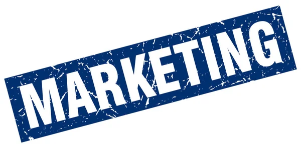 Grunge quadrado selo de marketing azul — Vetor de Stock