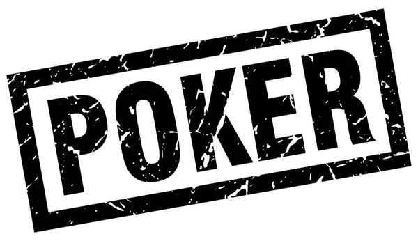 Vierkante grunge zwarte poker stempel — Stockvector