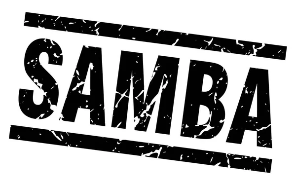 Cuadrado grunge negro samba sello — Archivo Imágenes Vectoriales