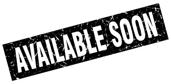 Grunge cuadrado negro disponible pronto sello — Archivo Imágenes Vectoriales