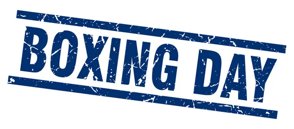 Square grunge blue boxing day stamp — Stock Vector