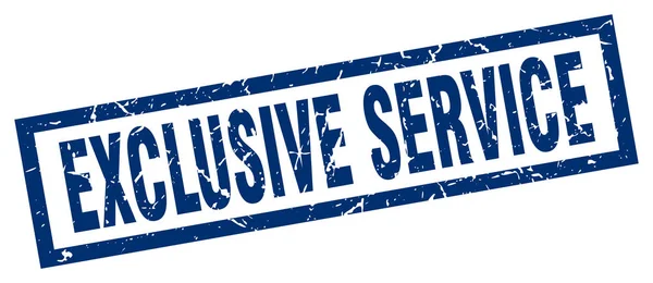 Grunge quadrado selo de serviço exclusivo azul — Vetor de Stock