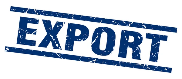 Cuadrado grunge azul sello de exportación — Vector de stock