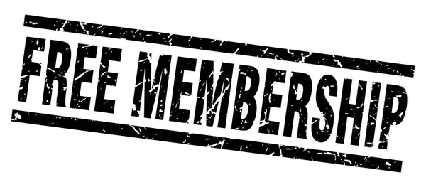 Square Grunge schwarz kostenlose Mitgliedschaft Stempel — Stockvektor