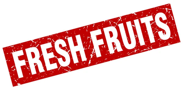 Grunge carré timbre fruits frais rouges — Image vectorielle