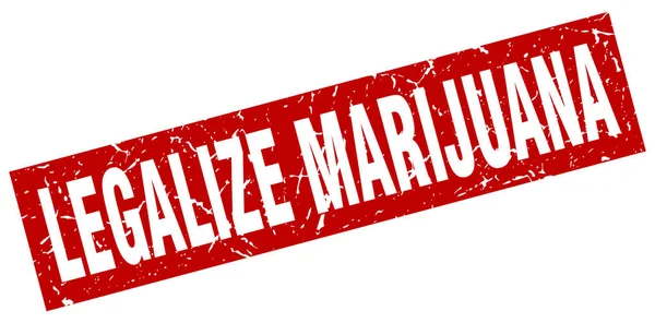 Square Grunge Red legalisieren Marihuana-Stempel — Stockvektor