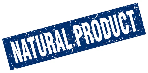 Fyrkantig grunge blue naturprodukt stämpel — Stock vektor