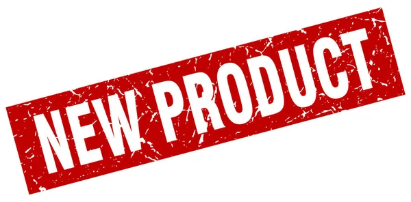 Vierkante grunge rode nieuwe product stempel — Stockvector
