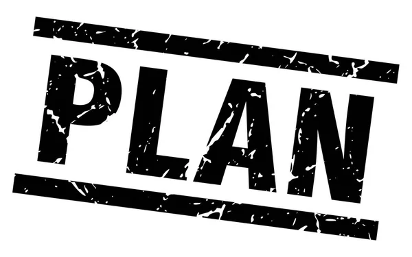 Square Grunge Black Plan Briefmarke — Stockvektor