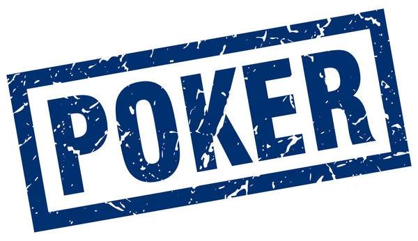 Vierkante grunge blauwe poker stempel — Stockvector