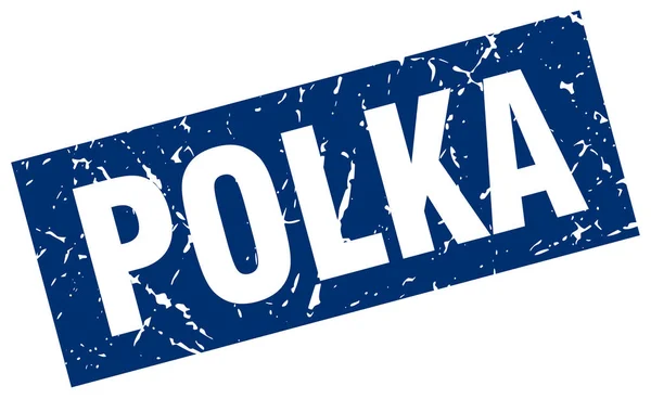 Fyrkantig grunge blå polka stämpel — Stock vektor