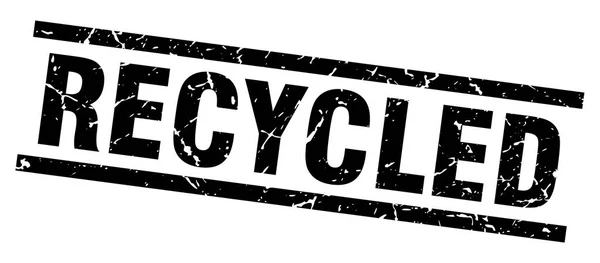 Carré grunge noir timbre recyclé — Image vectorielle