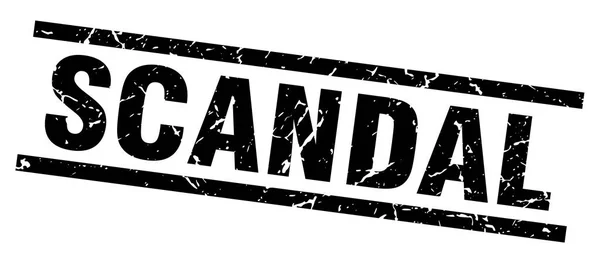 Grunge carré timbre scandale noir — Image vectorielle