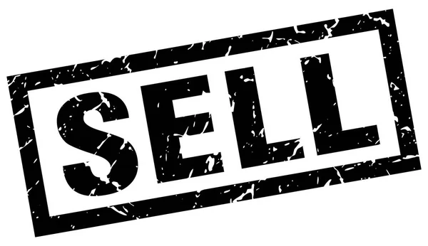 Grunge kwadrat sprzedają czarny znaczek — Wektor stockowy