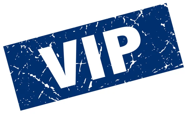 Vierkante grunge blauwe VIP-stempel — Stockvector