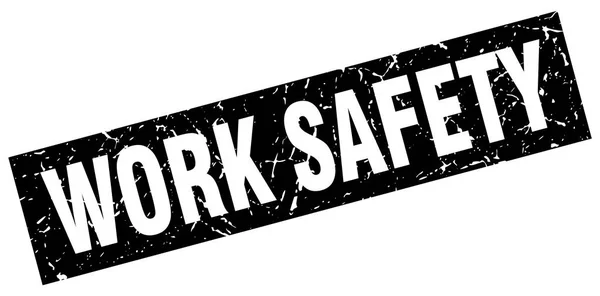 Πλατεία grunge μαύρη εργασία ασφάλεια σφραγίδα — Διανυσματικό Αρχείο