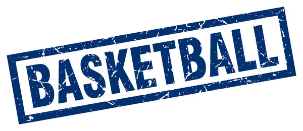 Square Grunge blaue Basketballmarke — Stockvektor