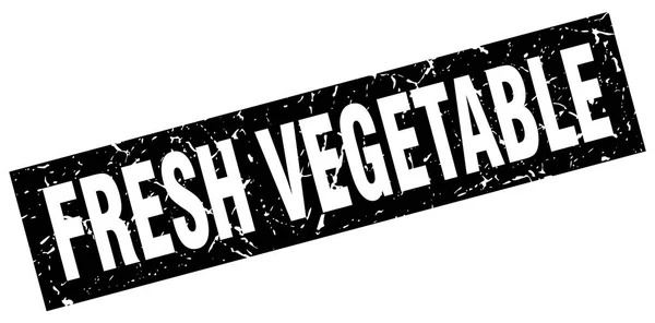 Černá čtvercová grunge čerstvé zeleniny razítko — Stockový vektor