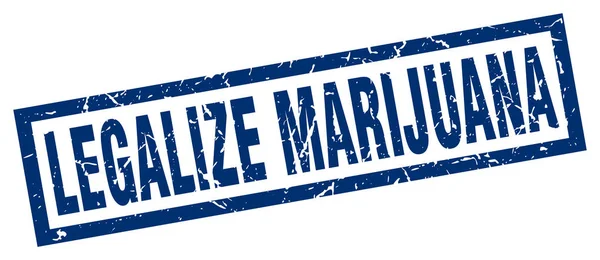 Square Grunge Blue legalisieren Marihuana-Stempel — Stockvektor