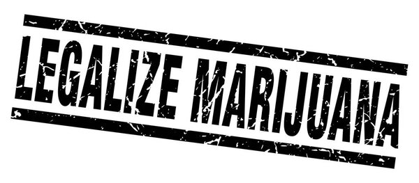 square grunge black legalize marijuana stamp