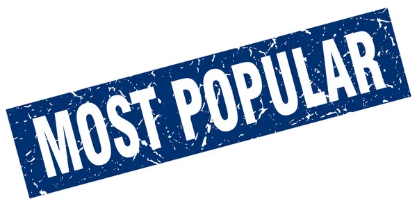 Grunge cuadrado azul sello más popular — Vector de stock