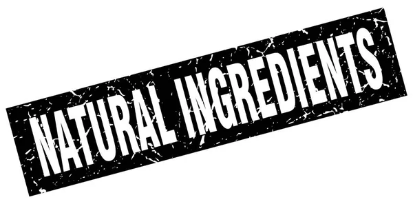 Square grunge black natural ingredients stamp — Stock Vector